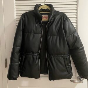LEVI STRAUSS Faux Leather Puffer Jacket